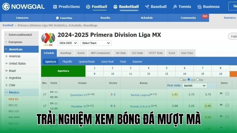 Nowgoal 20 Đường truyền tốc độ cao cho phát sóng mượt mà tại nowgoal